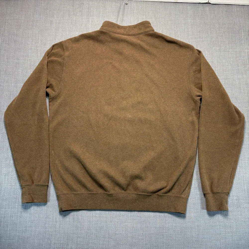Peter Millar Mens Brown 1/4 Zip Cotton Pullover SCCC 100 Year Crest Size M
